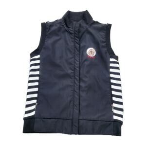 GSW Golf Logo Reversible Vest Striped Color Back Black Inside Water Resistant